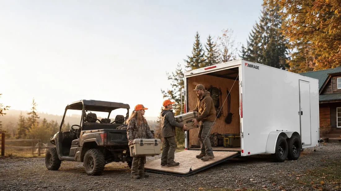 Loading a UTV into a Mirage XPO enclosed trailer